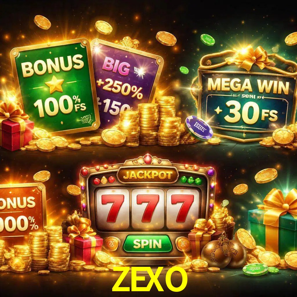 Tipos de bonos ZEXO incluyendo recompensas de bienvenida y promociones continuas