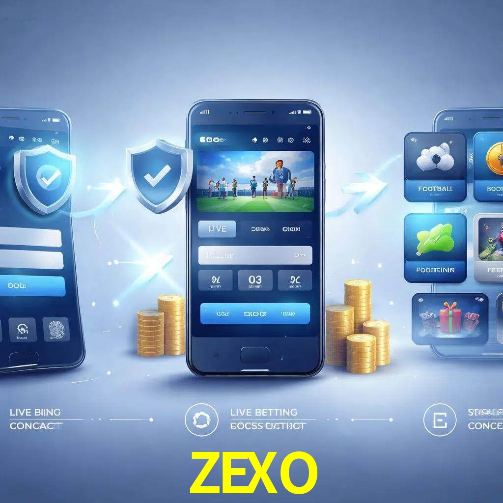 Pasos de acceso a la app ZEXO en pantalla de teléfono móvil