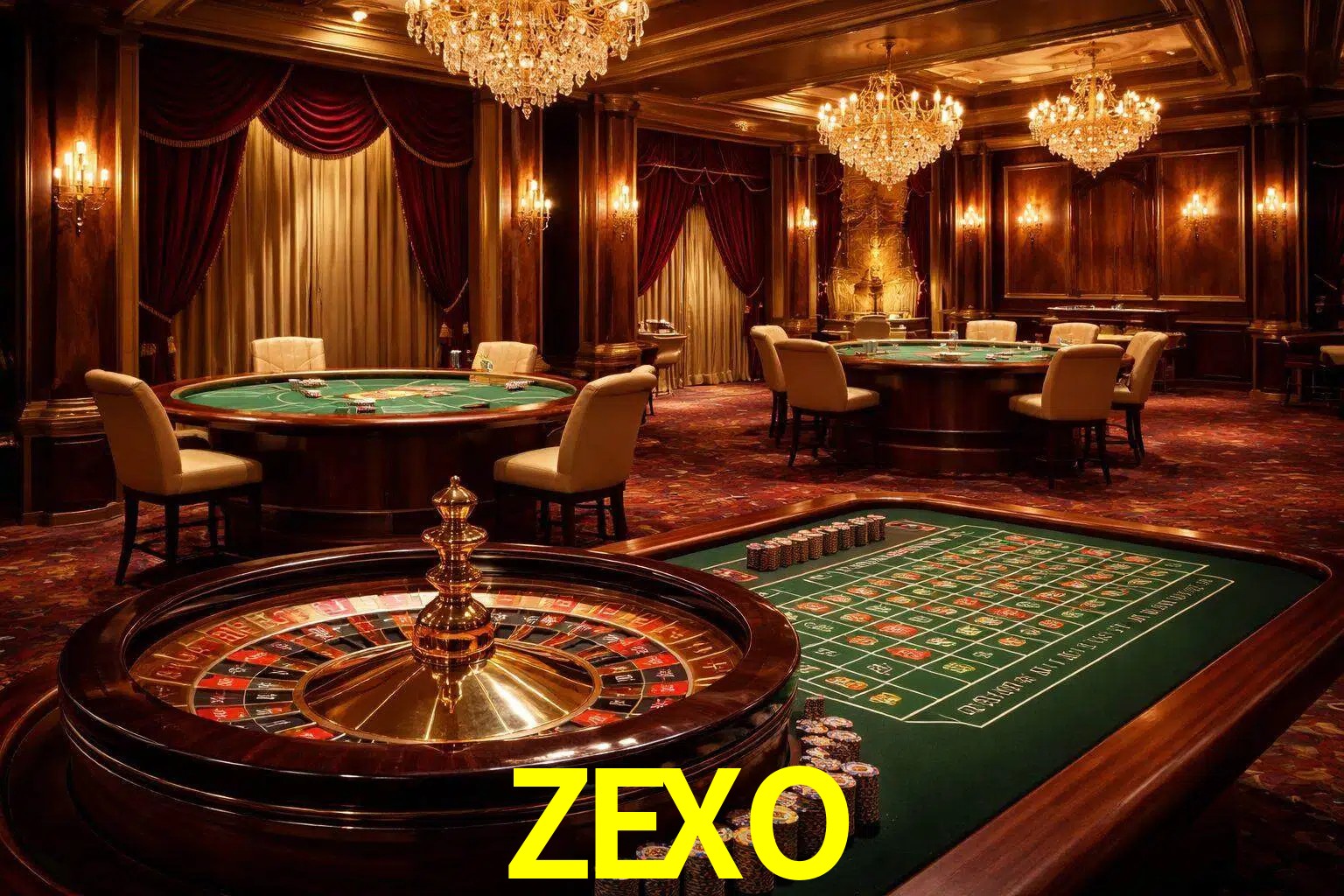Una escena premium de mesa de casino en vivo con cartas, elementos de ruleta y un ambiente pulido de estudio de transmisión.